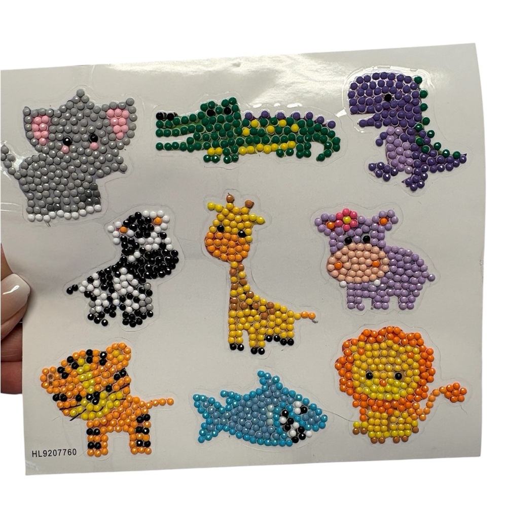 Diamond Art Colorful Animal Design Stickers